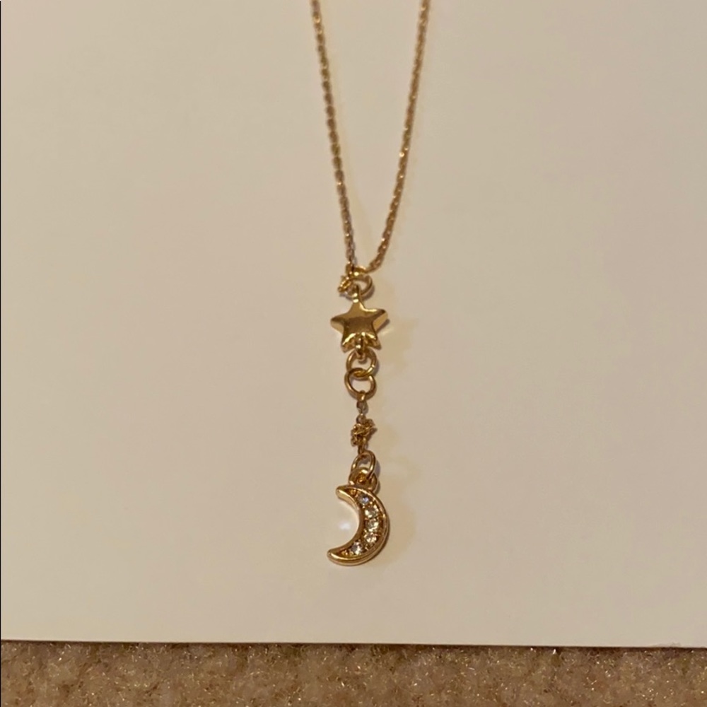 Moon and star layered necklace
